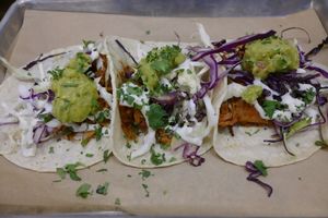 Barbacoa:
Chipotle BBQ jackfruit. Cabbage. Cashew cream. Guac. Cilantro. at BoltCutter in Salt Lake City