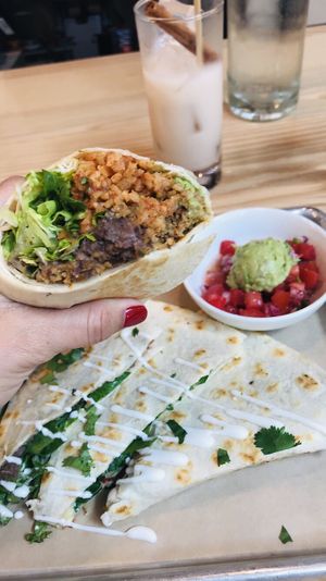 Asada burrito, quesadilla, horchata 😍 at BoltCutter in Salt Lake City