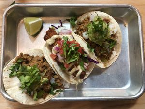 Two Baja tacos and one Sin Carne. at BoltCutter in Salt Lake City