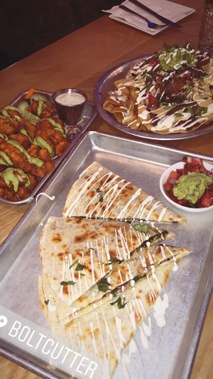 Nachos, Quesadilla, and Buffalo Cauliflower at BoltCutter in Salt Lake City