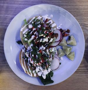 Barbacoa (vegan): chipotle bbq jackfruit with cabbage, cashew cream, guac, and cilantro at BoltCutter in Salt Lake City