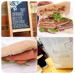 💚🌱💚 Sausage Panini & Bacon Panini from Square Roots Kitchen...👌👌👌 Absolutely Delicious!!! at Square Roots in Whitley Bay