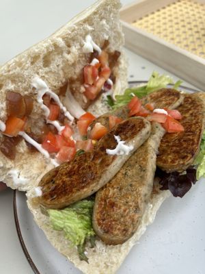 Sausage Ciabatta   at Square Roots in Whitley Bay