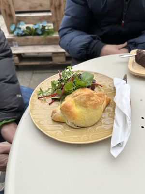 Soya and veg pasty   at Square Roots in Whitley Bay