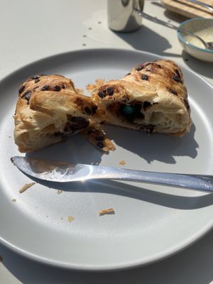 Praline croissant  at Square Roots in Whitley Bay