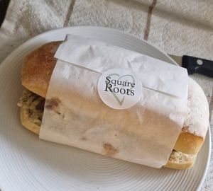 Roasted tofu and stuffing sandwich #Veganuary at Square Roots in Whitley Bay