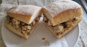 Roasted tofu and stuffing sandwich #Veganuary at Square Roots in Whitley Bay