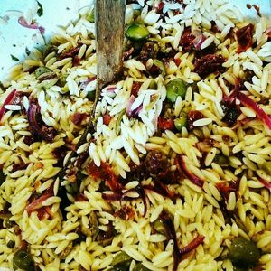 Orzo Pasta (vegan) at Square Roots in Whitley Bay