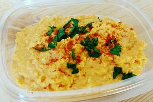 Smoked Paprika & Cumin Hummus (vegan)  at Square Roots in Whitley Bay