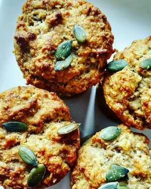 Banana, Coconut & Omega seed Muffins (vegan & no gluten) at Square Roots in Whitley Bay