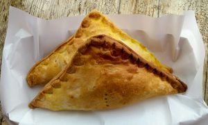 Mixed Vegetable & Sage and Onion Vegan Pasties at Square Roots in Whitley Bay