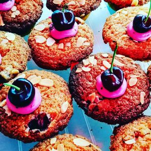 Cherry Bakewells at Square Roots in Whitley Bay