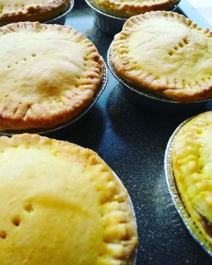 Garlic Mushroom, Caramelised Onion & Walnut Pies at Square Roots in Whitley Bay