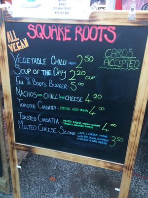 Menu  at Square Roots in Whitley Bay