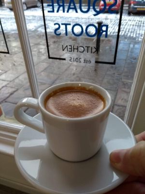 Delicious Coffee with lots of alternative milk options at Square Roots in Whitley Bay