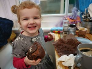 Muffin joy! at Square Roots in Whitley Bay