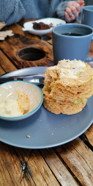 Cheese and chilli scone at Square Roots in Whitley Bay