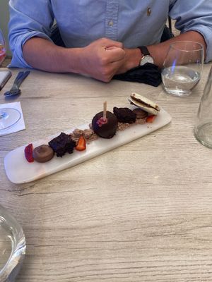 Vegan chocolate pudding  at A Fabrica in Praia Da Luz