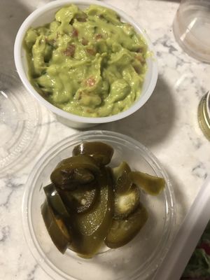 Guacamole , pickled jalapeños   at New Wave Burritos in Huntington
