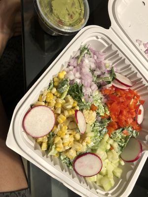Mexican salad and guacamole   at New Wave Burritos in Huntington