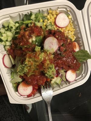 Mexican salad with guacamole , salsa , pico de gallo  at New Wave Burritos in Huntington