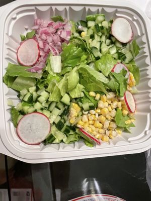 Mexican salad with guacamole and pico de gallo #vegan  at New Wave Burritos in Huntington