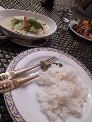 Thai green curry with Tofu 100% Vegan yum! at Mae Glong Thai Restaurant in Auckland