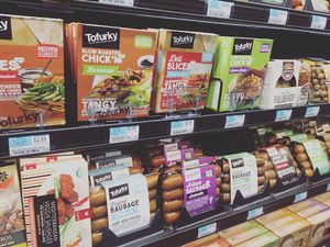 The Tofurkey aisle at Green Organic Market in Hartsdale