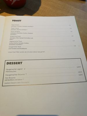 Vegane Speisen sind mit “V“ gekennzeichnet at Astarix in Trier