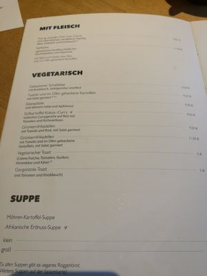 Vegane Speisen sind mit “V“ gekennzeichnet at Astarix in Trier
