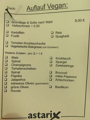 Auflauf Auswahl   at Astarix in Trier