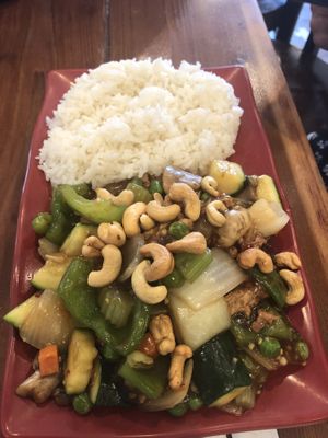 Beef stir fry with cashews  at Veggie House in Salt Lake City