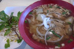Pho Noodle Chicken:
Roasted mushroom broth w/ Chef special pho spice noodle soup
+Soy Chicken at Veggie House in Salt Lake City