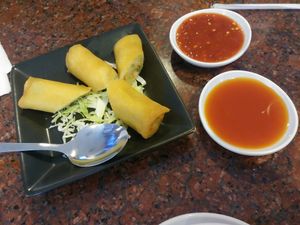 Spring rolls at Veggie House in Salt Lake City