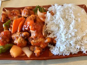 Sweet and sour chicken  at Veggie House in Salt Lake City