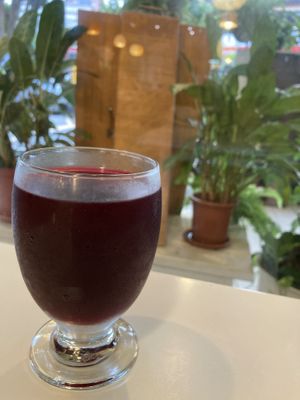 Shiny ruby: beetroot juice, bay leaves, cinnamon, brown sugar, organic apple cider vinegar, white vinegar at Yummy Vegan Home - Ya Mi Rizi in Taipei