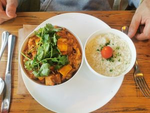 Tikka massala tofu/tempeh at De Spelleplekke 3 in Koksijde