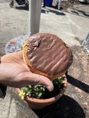 Boston Cream (ignore my thumb print!)  at Dottie's Donuts - Queen Village in Philadelphia