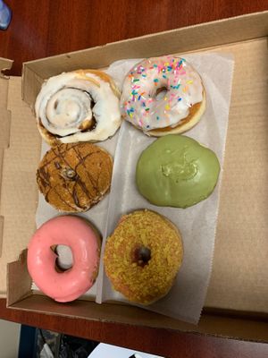 Another gorgeous box of donuts from dotties! Love their ever changing flavors!!  at Dottie's Donuts - Queen Village in Philadelphia