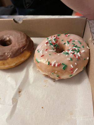 Glazed donut with holiday sprinkles   at Dottie's Donuts - Queen Village in Philadelphia