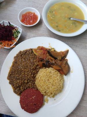 Meal of the day at Loto Azul Vegetariano in Bogota