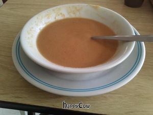 Leek soup. at Loto Azul Vegetariano in Bogota