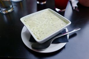 Vegan broccoli soup  at In Common in Thunder Bay