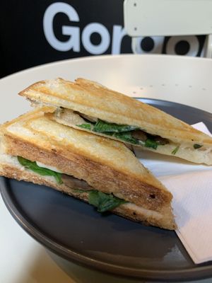 Mushroom basil and mozzarella Jardel. My fave! 👌🏽 at Union Kiosk in Melbourne