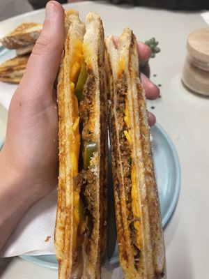 Pulled beef jaffle at Union Kiosk in Melbourne