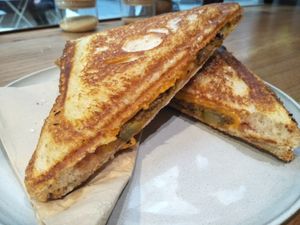 Beyond meat jaffle  at Union Kiosk in Melbourne