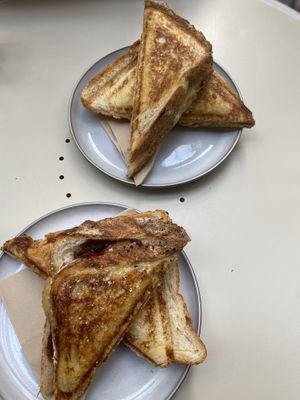Big yum! Two of their toasties   at Union Kiosk in Melbourne