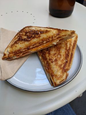 Tofu scramble, cheese, ham, hollandaise at Union Kiosk in Melbourne