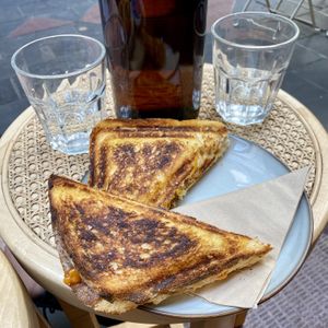 Korean “beef” and Kimchi jaffle  at Union Kiosk in Melbourne