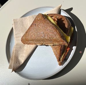 bean and cheese jaffle gf  at Union Kiosk in Melbourne